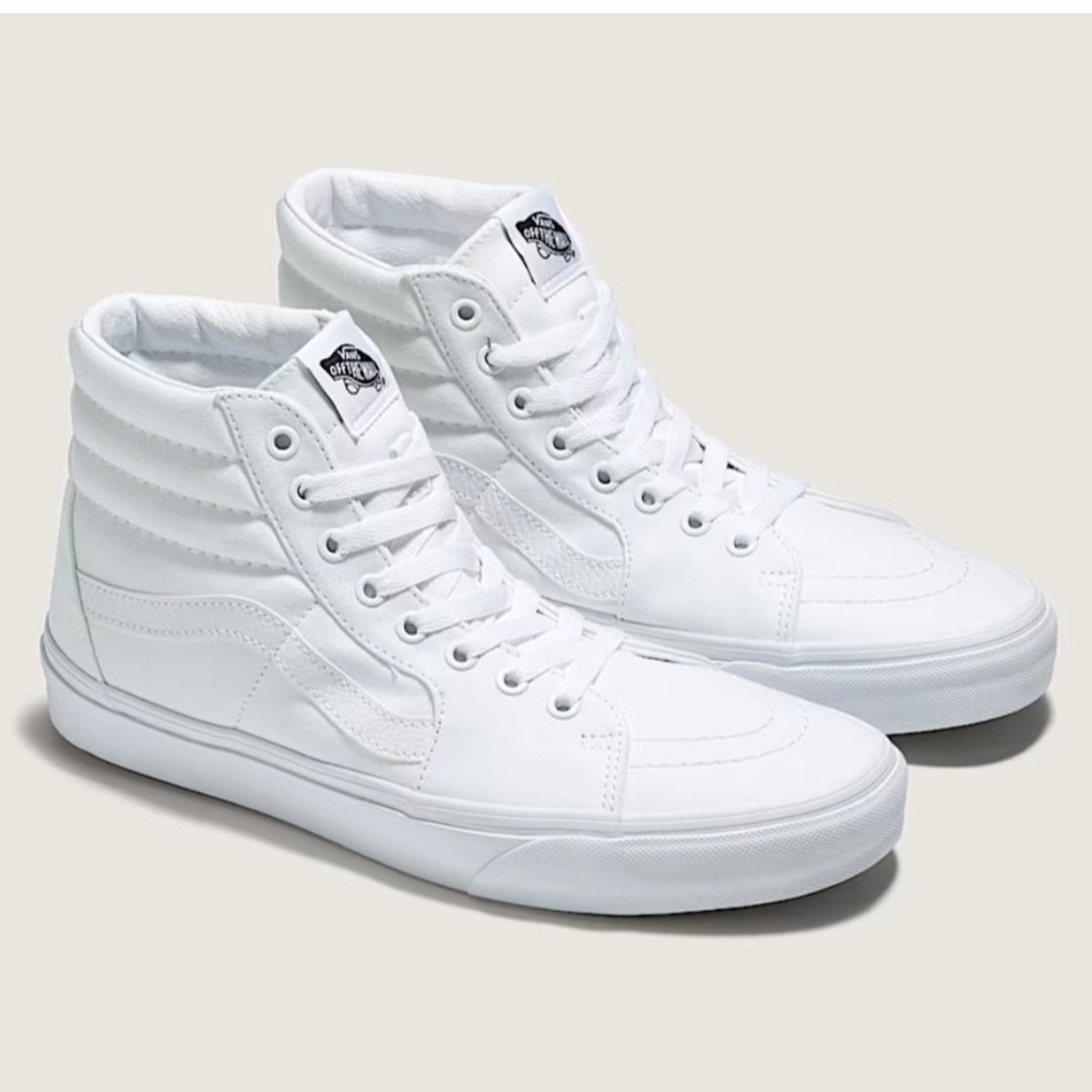 Vans Sk8-Hi Sneakers Womens 11 White High Top Canvas Skate Shoes 721356